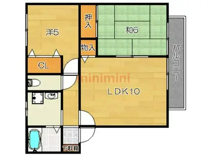 パナハイツ吉田(2LDK/1階)の間取り写真