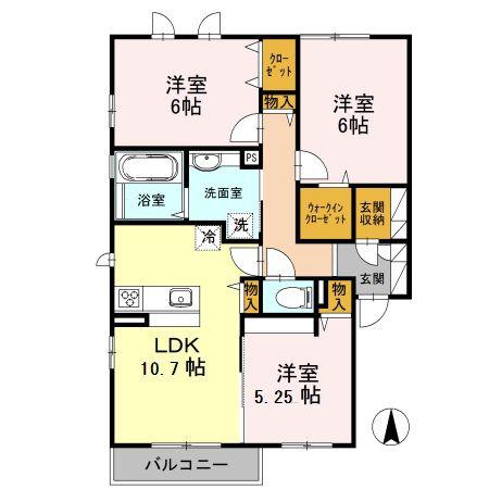 リヴェール(3LDK/2階)の間取り写真