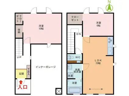 えちぜん鉄道三国線 八ツ島駅 徒歩9分 2階建 新築(2LDK/2階)の間取り写真