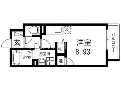 アート徳庵(1K/1階)の間取り写真