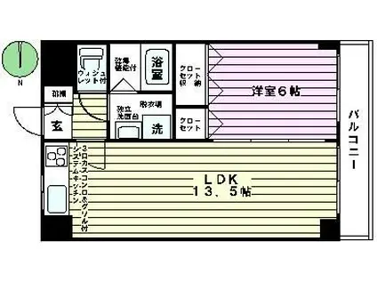 シェスタロワール(1LDK/2階)の間取り写真