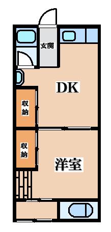ロイヤルハイツ東大阪(2K/2階)の間取り写真