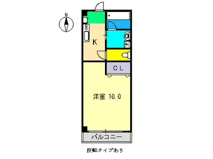 とさでん交通伊野線 宮の奥駅 徒歩1分 4階建 築23年(1K/1階)の間取り写真