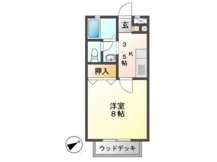 プリメーロ(1K/1階)の間取り写真