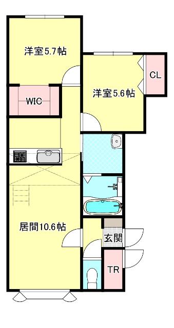 BREZZA B(2LDK/2階)の間取り写真