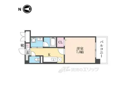 アクシス(1DK/3階)の間取り写真