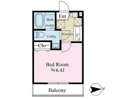 テラス戸越公園(1K/3階)の間取り写真