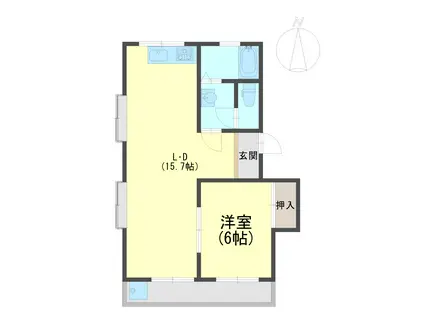 柏原コーポラス(1LDK/3階)の間取り写真