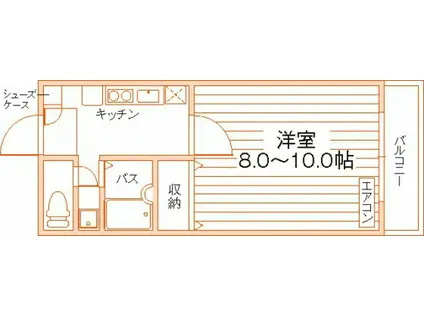 Y・N・G西坂V(1K/3階)の間取り写真