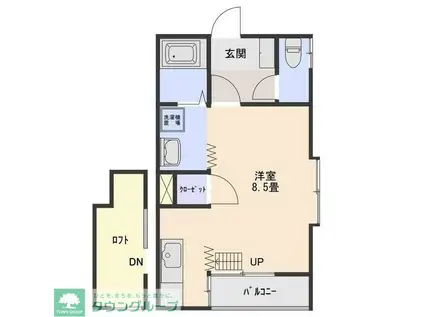 モリハイツNO.2(1K/1階)の間取り写真