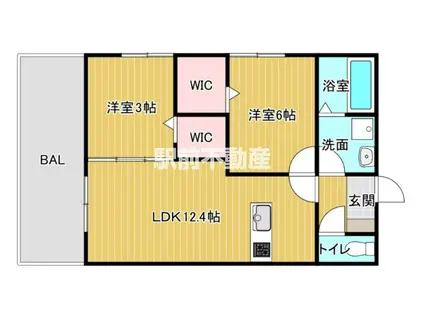 D-ROOM平田台4丁目(2LDK/3階)の間取り写真