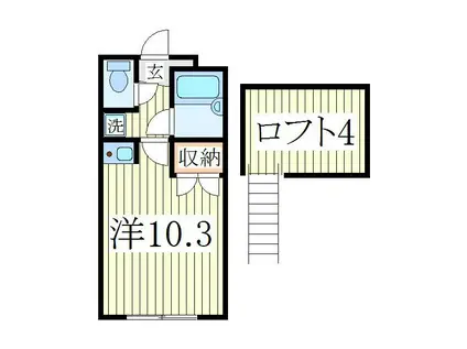 杉山ビル(1K/2階)の間取り写真