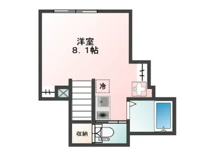 GLANZ若林(ワンルーム/2階)の間取り写真