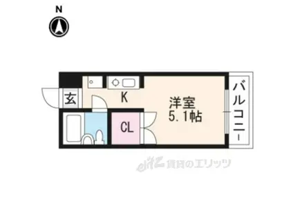 シェラールⅡ(1K/1階)の間取り写真