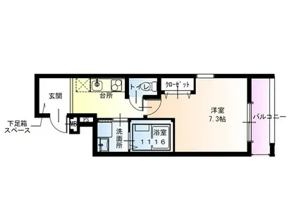 フジパレスあびこ駅北II番館(1K/1階)の間取り写真
