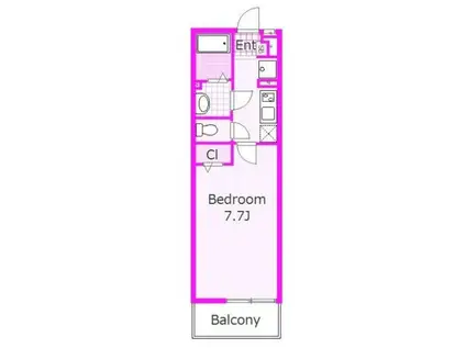 リブリ・日向(1K/2階)の間取り写真