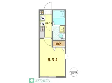 溝口11AP-B号棟(1K/1階)の間取り写真