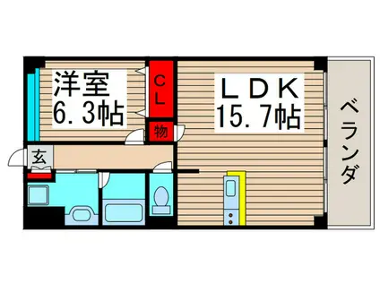 RADIA FLAZA(1LDK/3階)の間取り写真