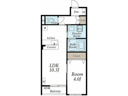 クレストII(1LDK/1階)の間取り写真