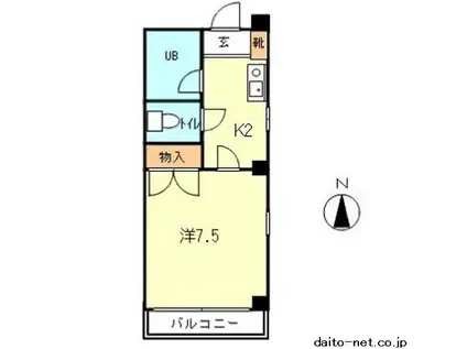グランシエル(1K/3階)の間取り写真