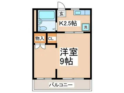 ハイム永山1(1K/2階)の間取り写真