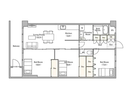 PENDY浦和別所(3LDK/1階)の間取り写真