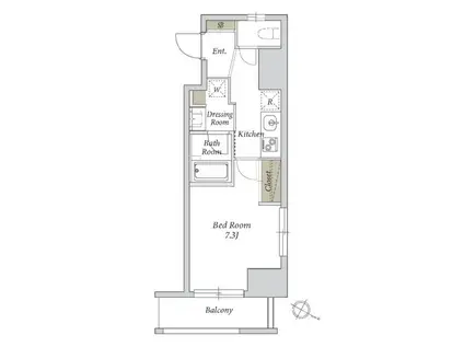 マストライフ芝浦(1K/6階)の間取り写真