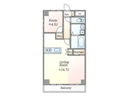 GREEN FOREST(1LDK/1階)の間取り写真