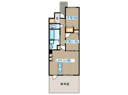 K-STYLE愛子(2LDK/1階)の間取り写真