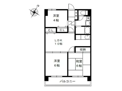 ポートアイランド坂戸(3LDK/1階)の間取り写真