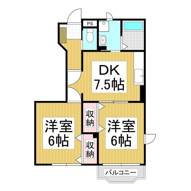 パストラル(2DK/1階)の間取り写真