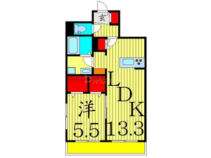 エバーブライトワン(1LDK/1階)の間取り写真