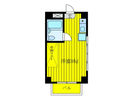 三和コーポ弐番館(ワンルーム/2階)の間取り写真
