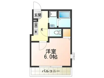 WING(1K/1階)の間取り写真