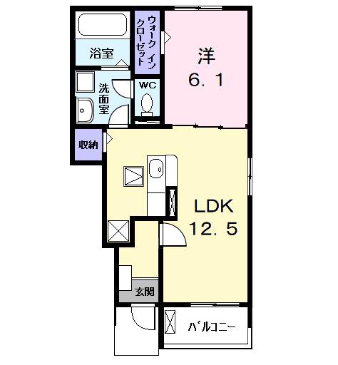 メゾン・ド・ラポール(1LDK/1階)の間取り写真