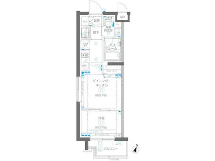 ZOOM蒲田イースト(1DK/5階)の間取り写真