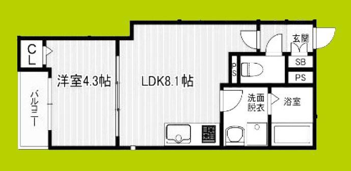 LINO久宝寺(1LDK/3階)の間取り写真