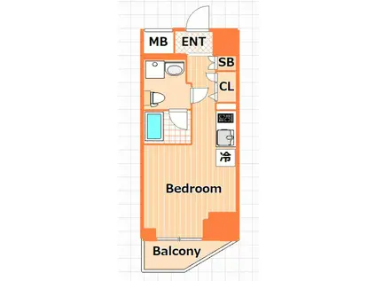 スパシエイラーレ横浜(ワンルーム/8階)の間取り写真