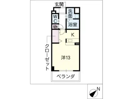 スタシオン上小田井(ワンルーム/8階)の間取り写真