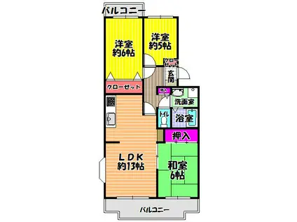 エミネンス立矢(3LDK/2階)の間取り写真