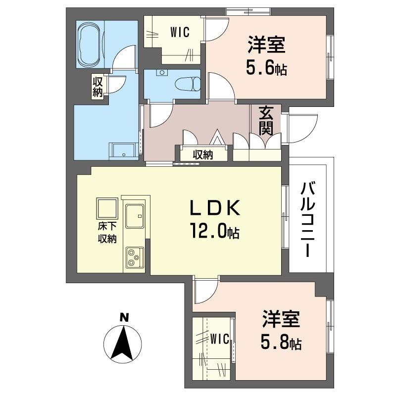 マーリエ(2LDK/1階)の間取り写真