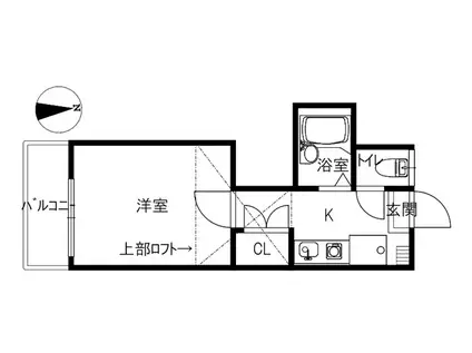 横川レジデンス(1K/2階)の間取り写真
