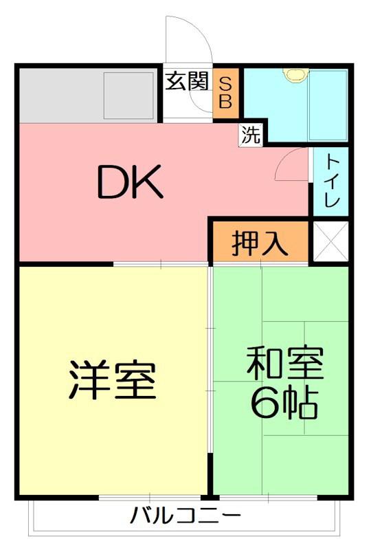 ソニアハイツ(2DK/2階)の間取り写真