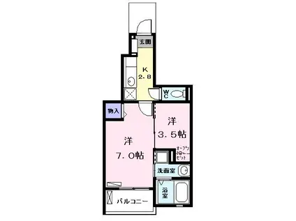 近鉄名古屋線 黄金駅(愛知) 徒歩11分 3階建 築13年(2K/1階)の間取り写真