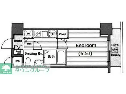 グランド・ガーラ西麻布(1K/4階)の間取り写真