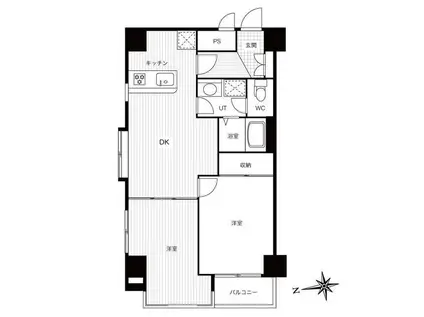 ポセイドンテラス(2DK/7階)の間取り写真