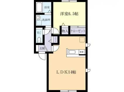 トリニティーIV(1LDK/2階)の間取り写真
