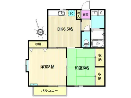 オークハイツ(2DK/2階)の間取り写真