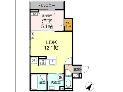 ASSET-COURT(1LDK/2階)の間取り写真