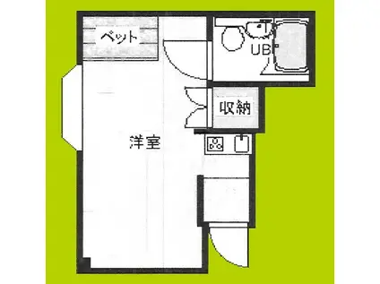 パレス丸岡(ワンルーム/3階)の間取り写真